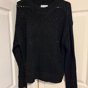 Jessica Simpson Black Open-Knit Sweater